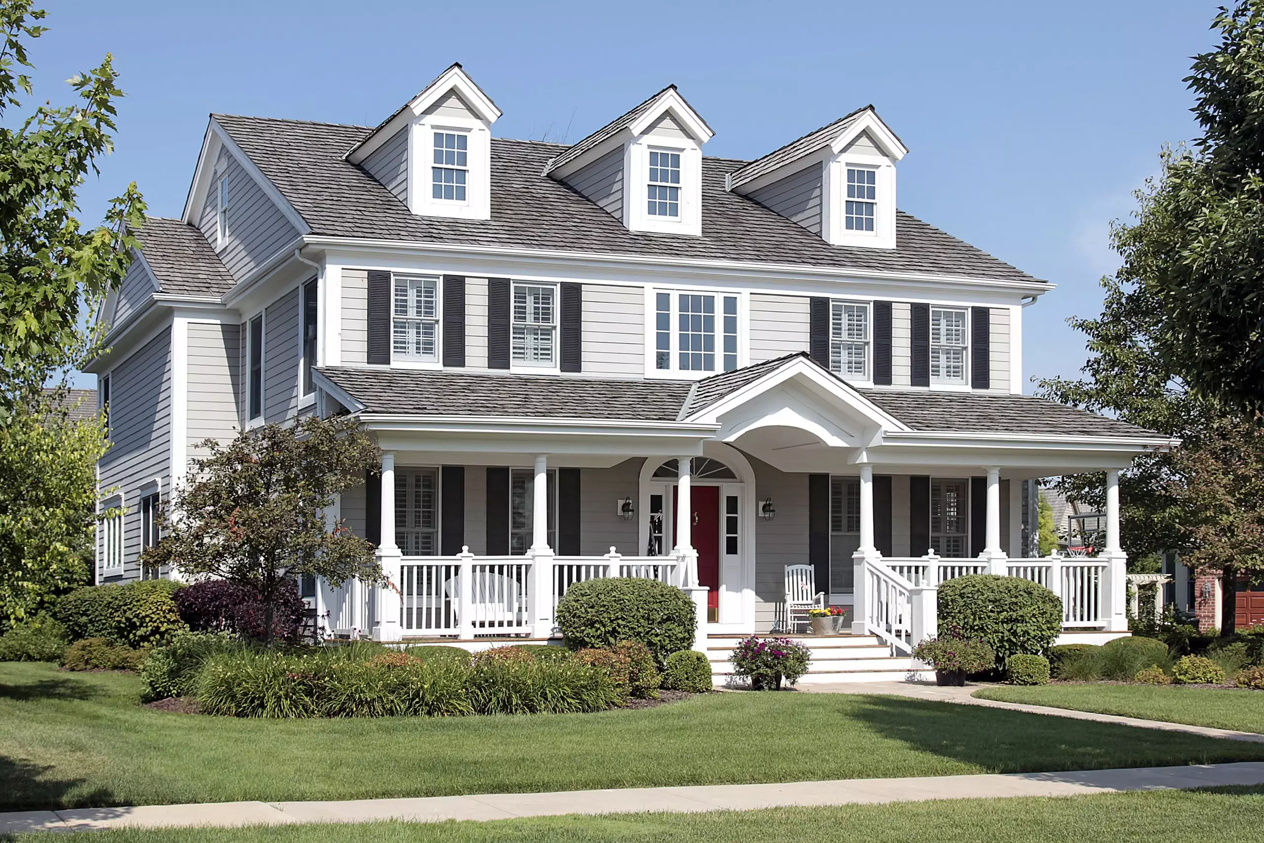 Suburban home with front porch